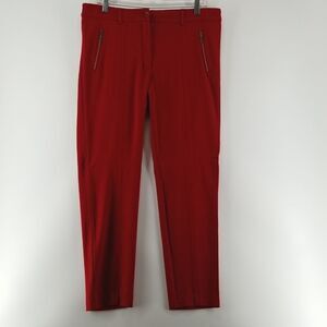 Olsen Legging/Pant Womens Size 12 Pia Red Stretch Front Button Zipper Yoga Gym